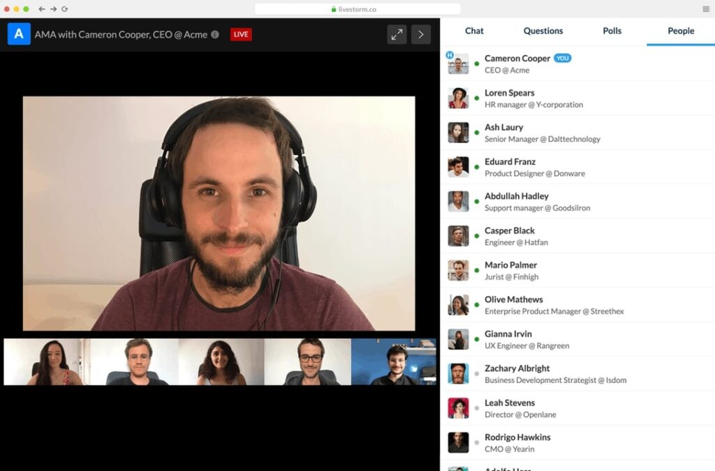 Livestorm logiciel gratuit pour visioconférence