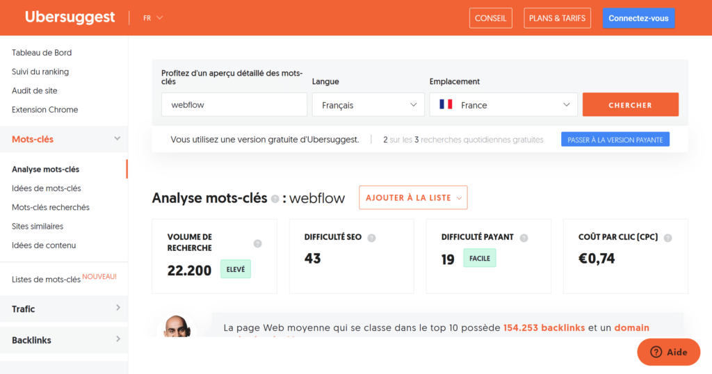 outils SEO positionnement sur Google