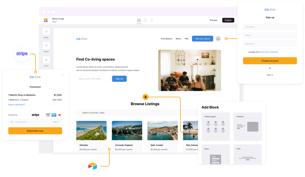 outils no code créer site