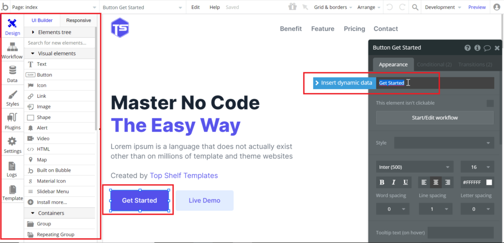 outils no code créer site