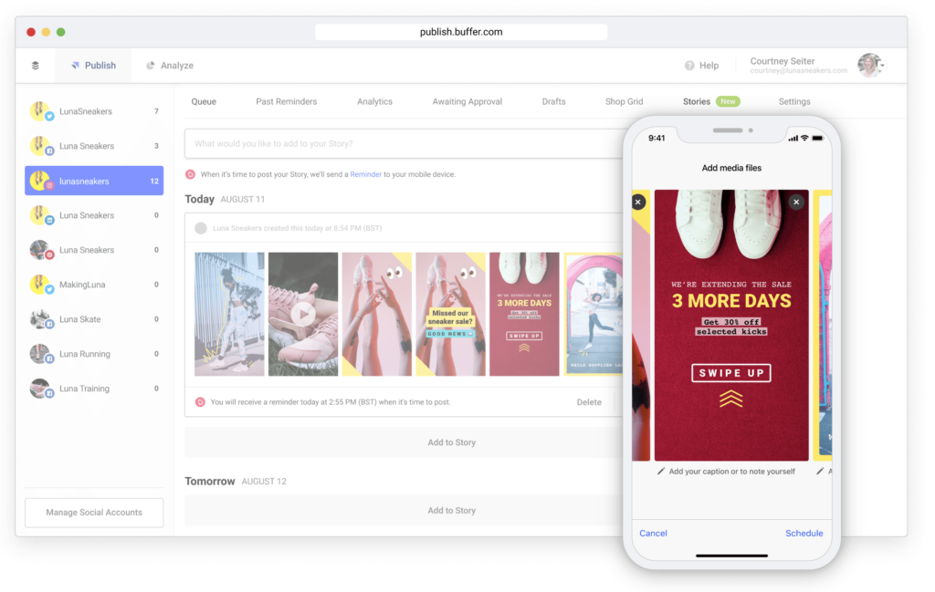 gérer vos publications Instagram