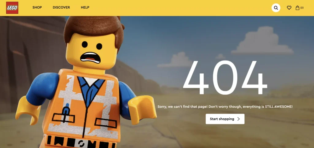 Lego page d’erreur 404