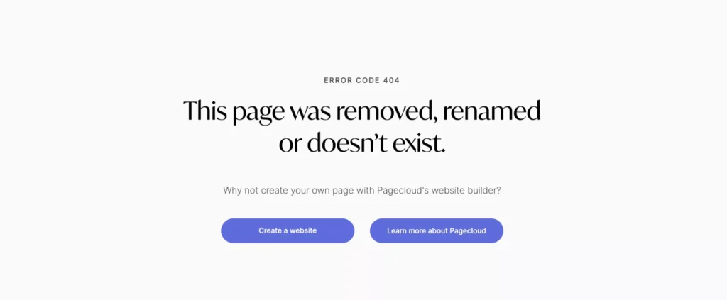 pagecloud page d’erreur 404