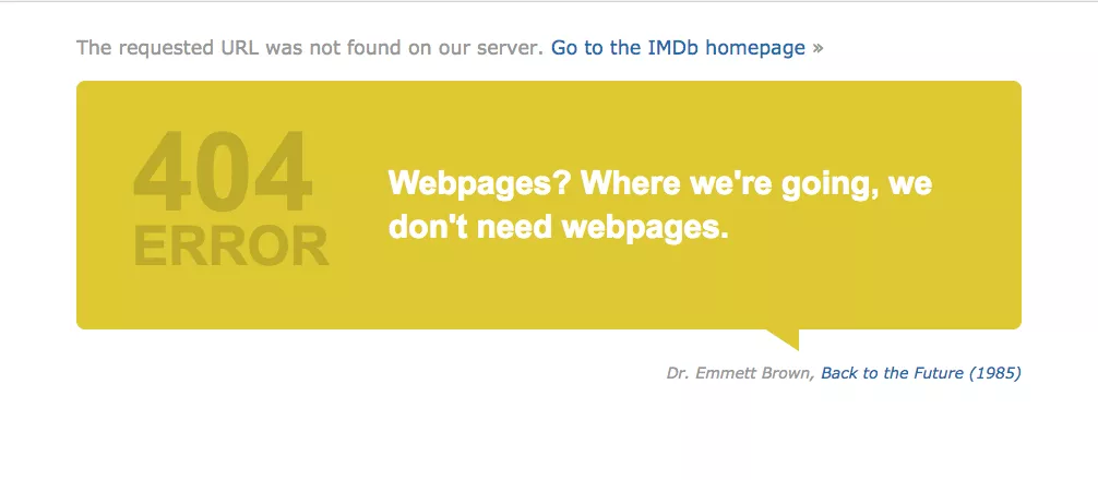 IMDb page d’erreur 404