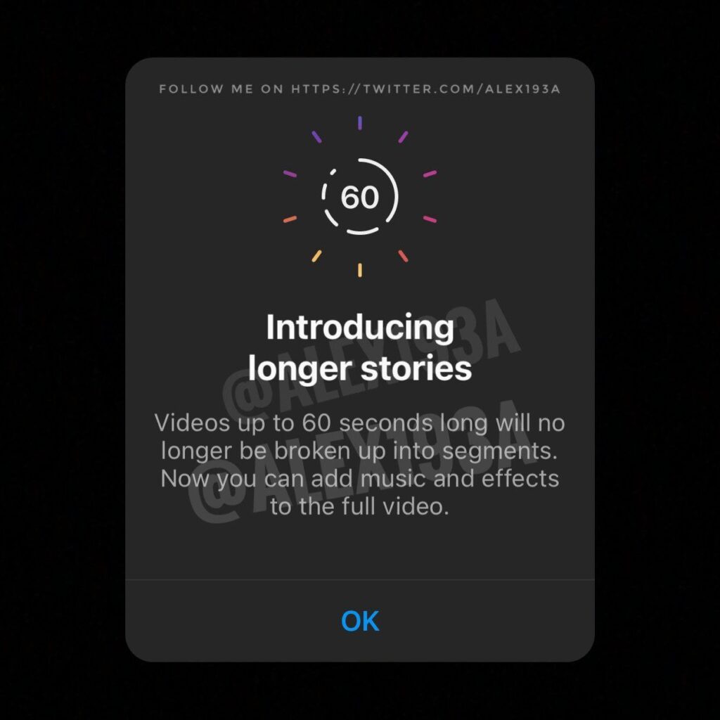 stories instagram 60 secondes