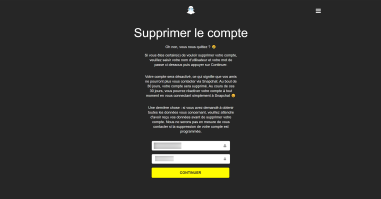 Snapchat étapes suppression