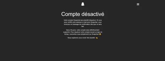 Compte désactivé Snapchat