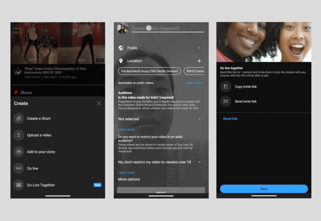 YouTube lance Go Live Together