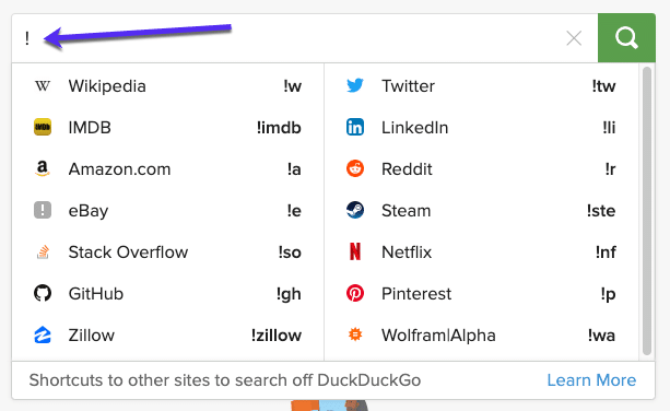 DuckDuckGo Bang
