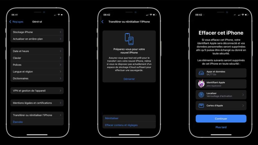 Comment faire pour réinitialiser complètement un iPhone