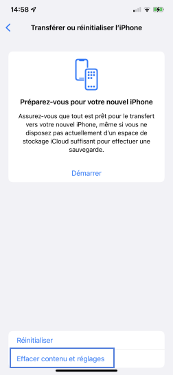 réinitialiser votre iPhone