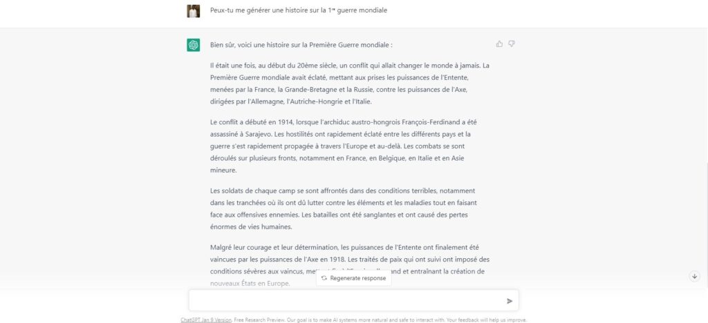 Histoire générée par ChatGPT