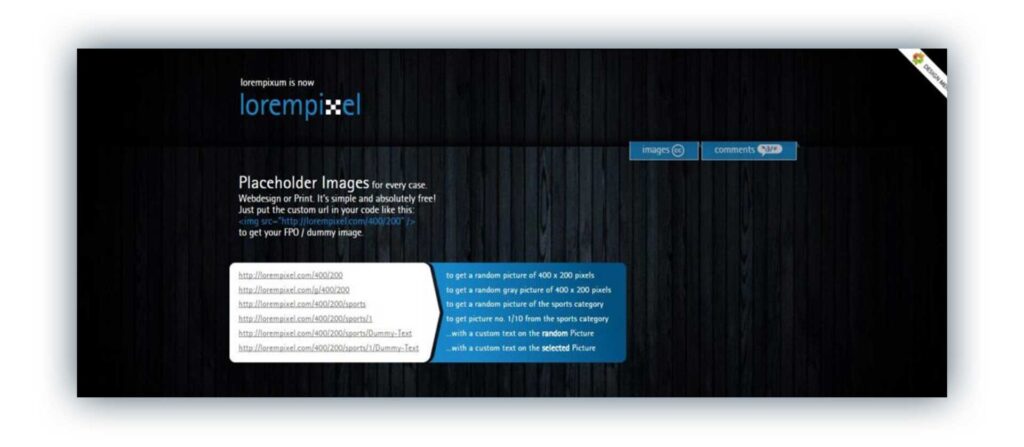 générateurs d’images pour vos webdesigns