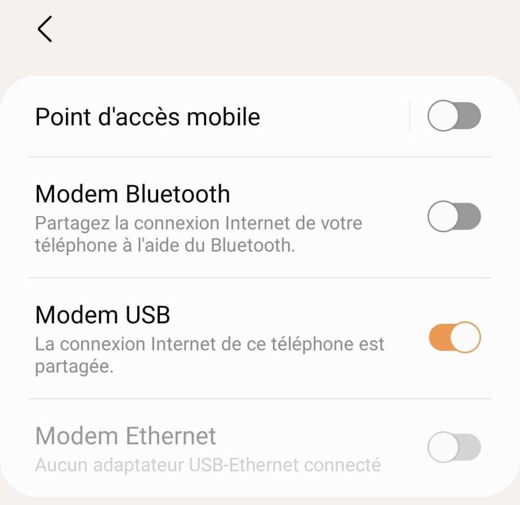 faire un partage de connexion