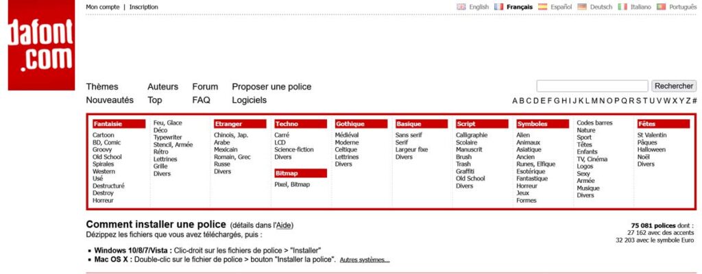 télécharger polices gratuites
