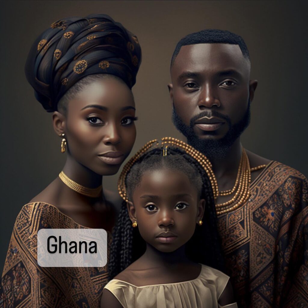 Famille ghanénne générée par une IA