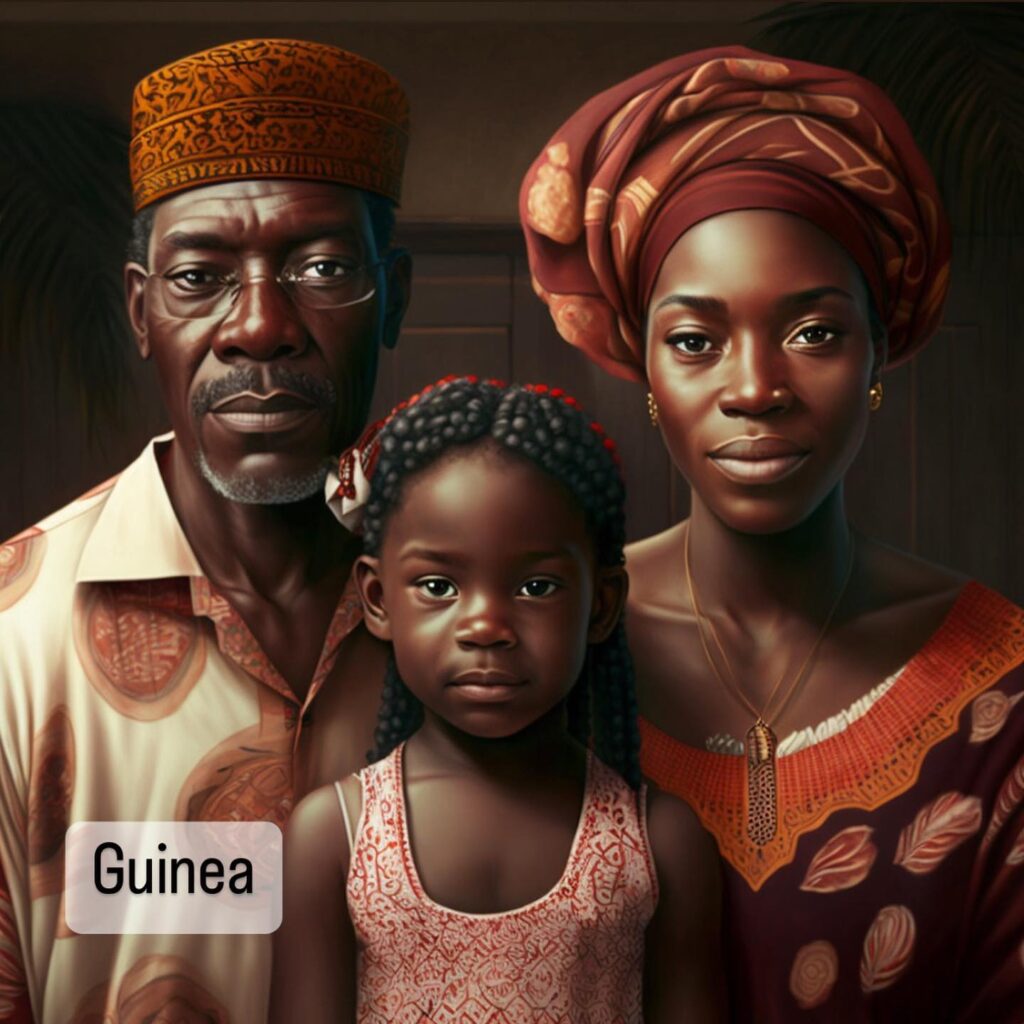 Famille guinéenne générée par une IA