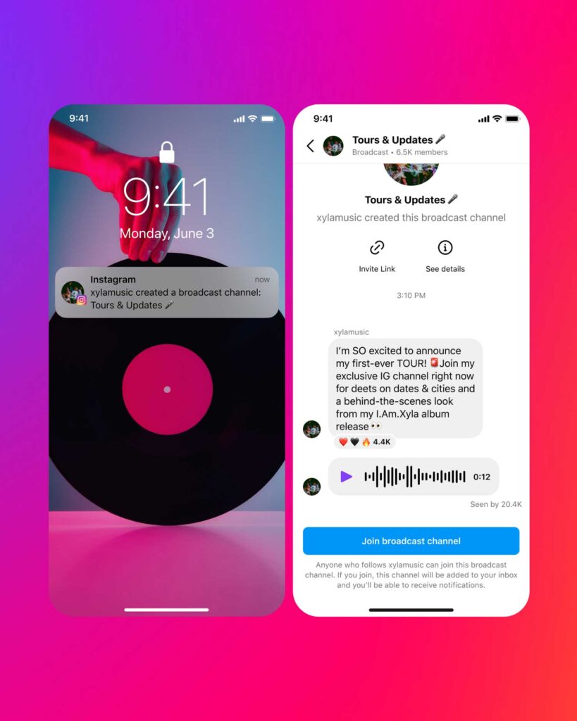Instagram lance Broadcast Channels
