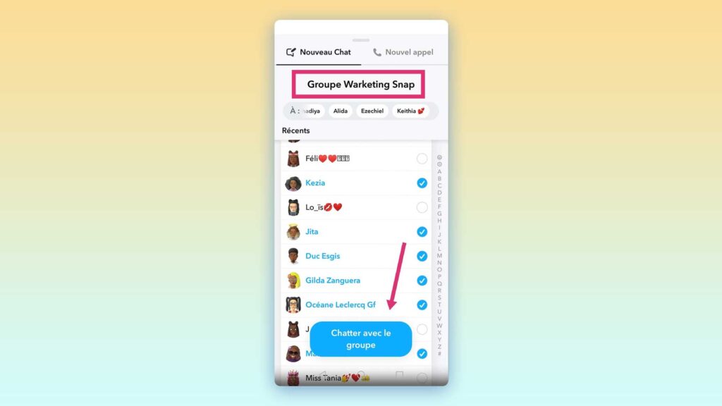 comment créer groupe Snapchat