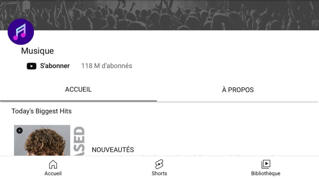 Musique, chaîne YouTube