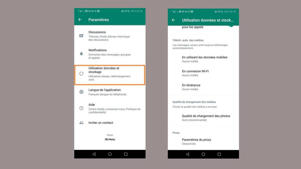 Téléchargement automatique des médias sur WhatsApp