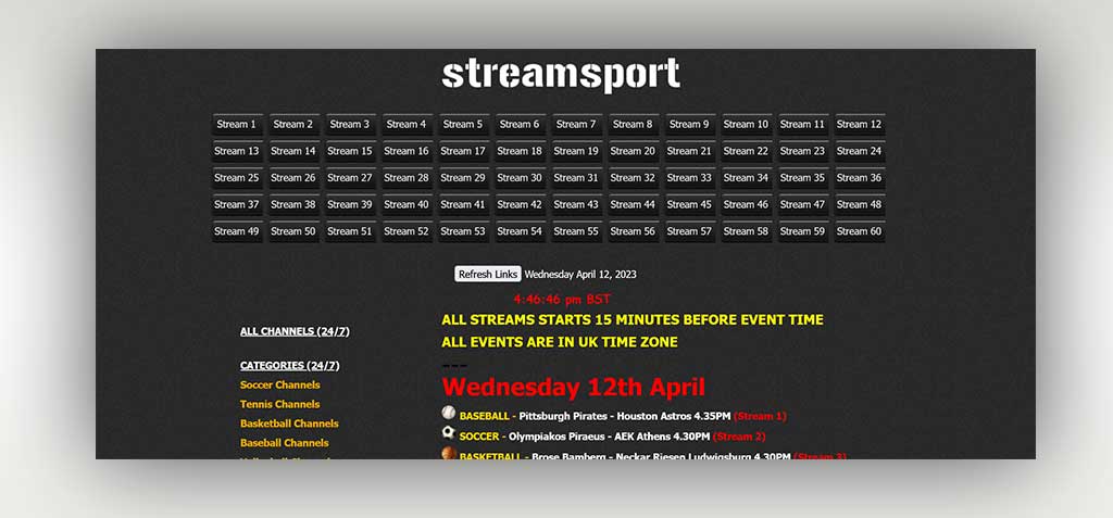 sites streaming football