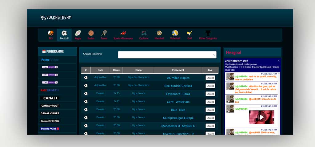 sites streaming football