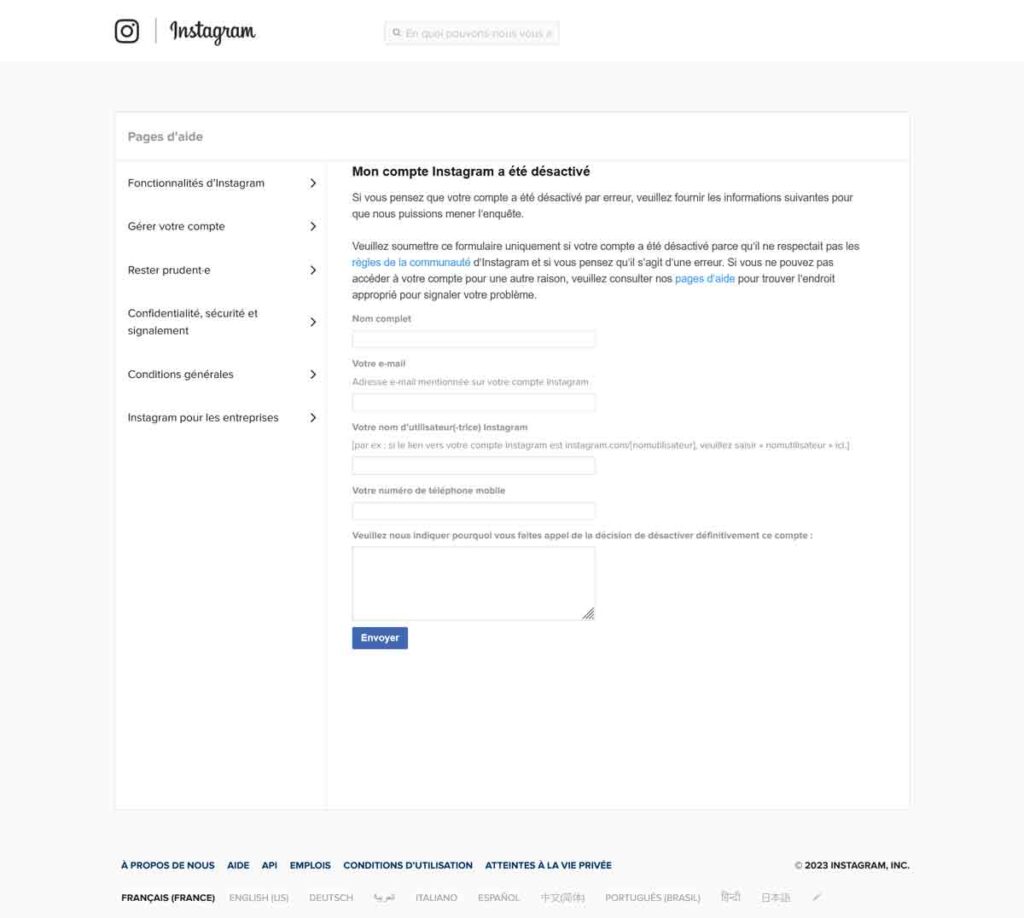 récupérer compte Instagram piraté bloqué