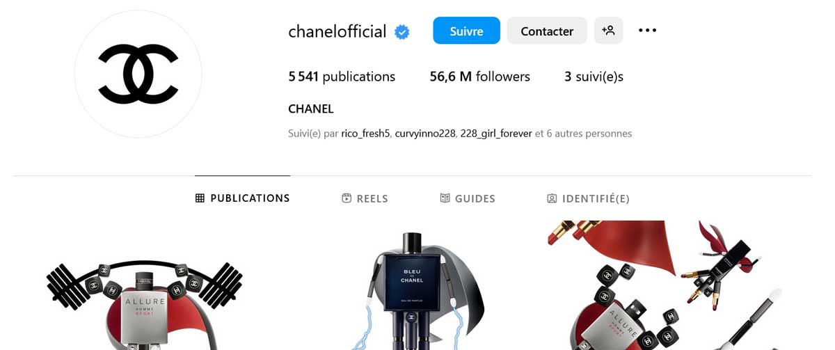 marques suivies sur Instagram