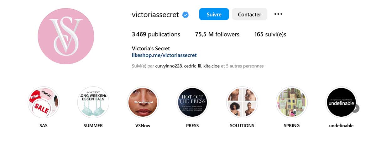marques suivies Instagram 2023