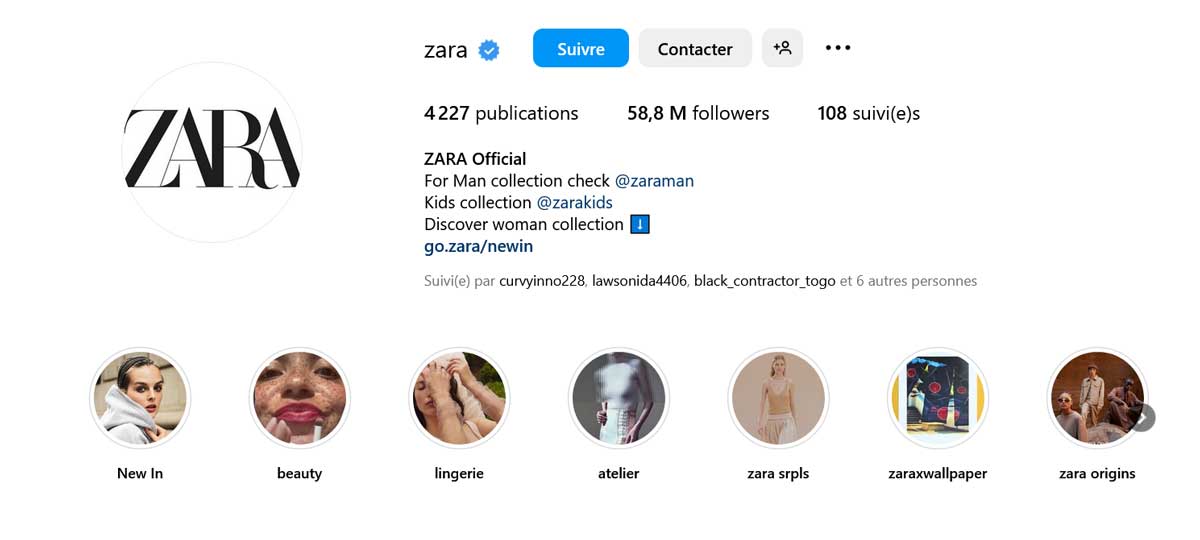 marques suivies sur Instagram