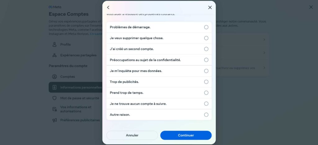 Supprimer désactiver compte Instagram