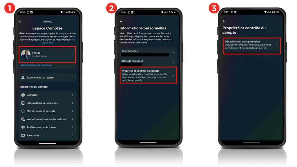 Supprimer désactiver compte Instagram