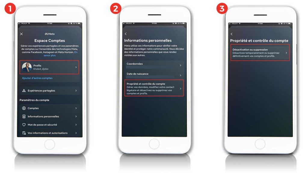 Supprimer désactiver compte Instagram