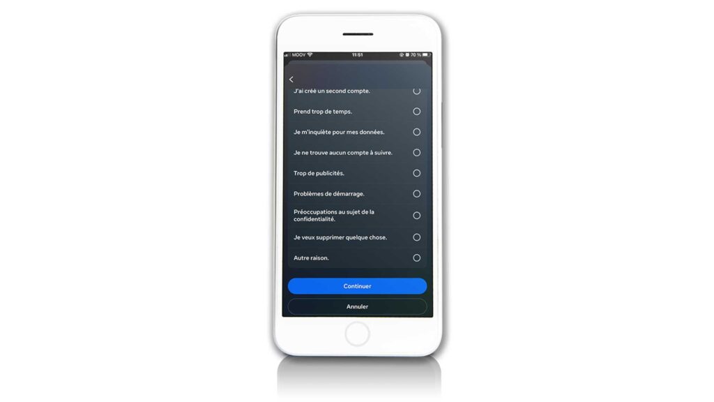 Supprimer désactiver compte Instagram