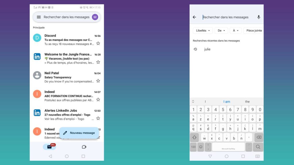 Gmail sur Smartphone