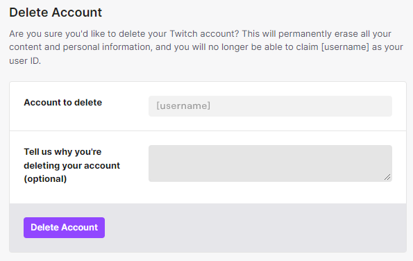 comment supprimer compte Twitch 2023