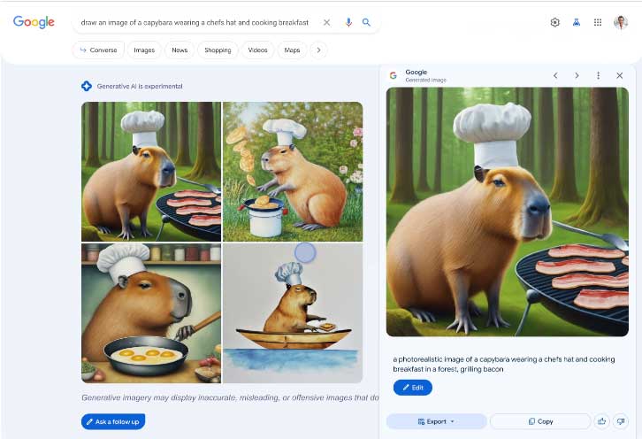 Google IA génératrice images