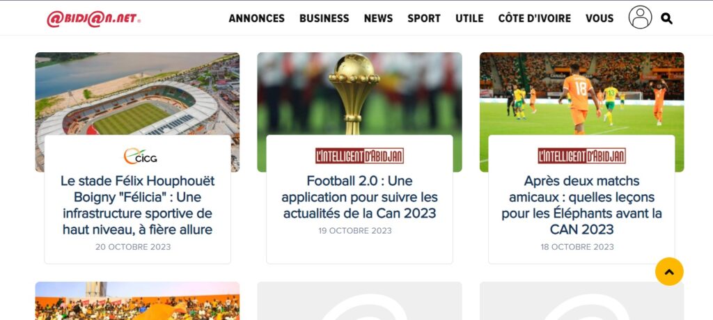 sites sportifs côte d'ivoire