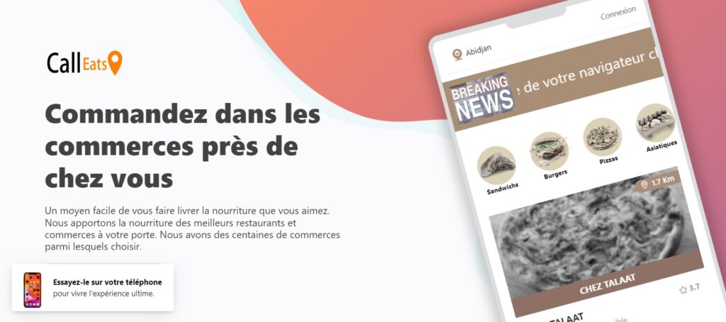 applications livraison repas Côte d’Ivoire