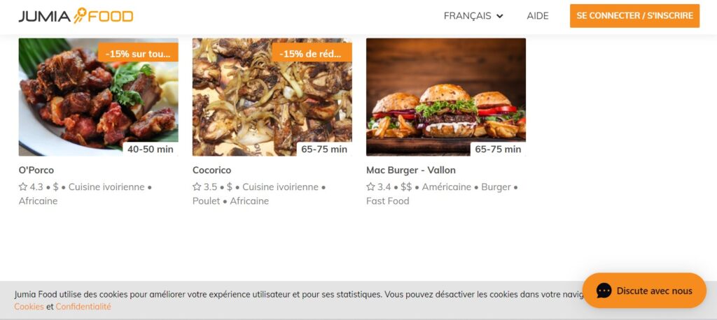 applications livraison repas Côte d’Ivoire