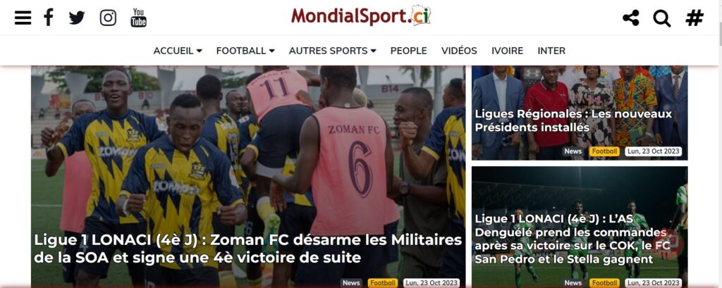 sites sportifs côte d'ivoire