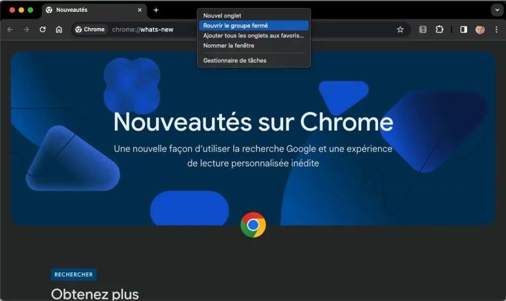 Google Chrome 119 nouvelle version
