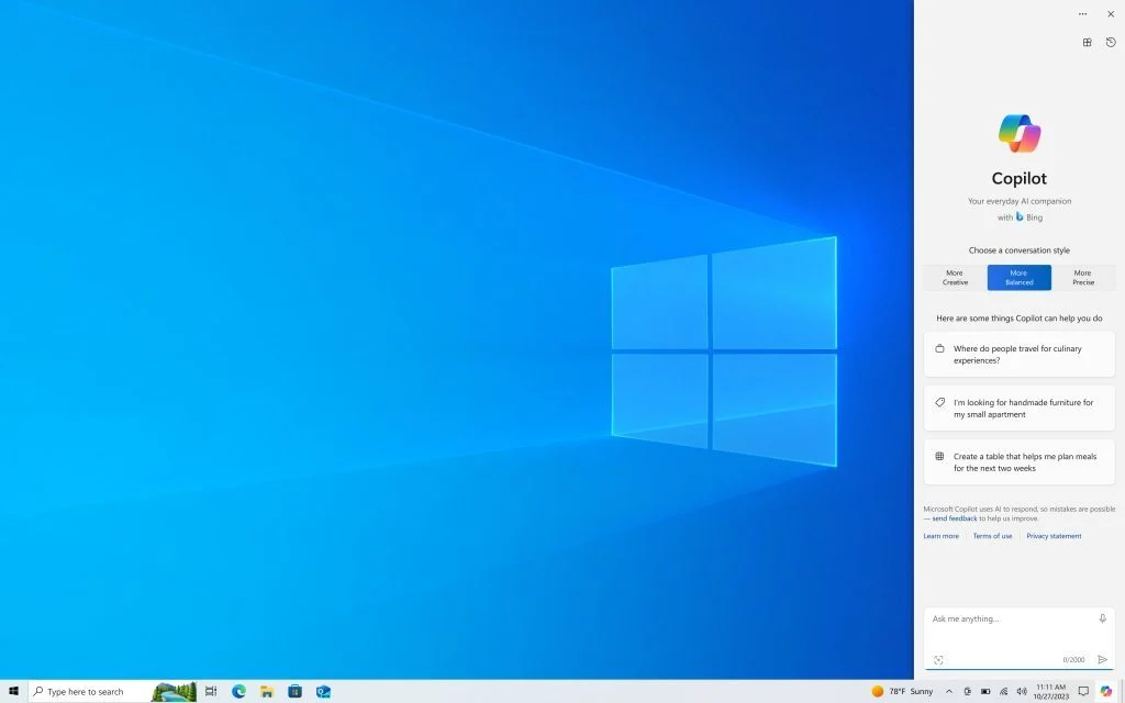 Microsoft Windows 10 Copilot