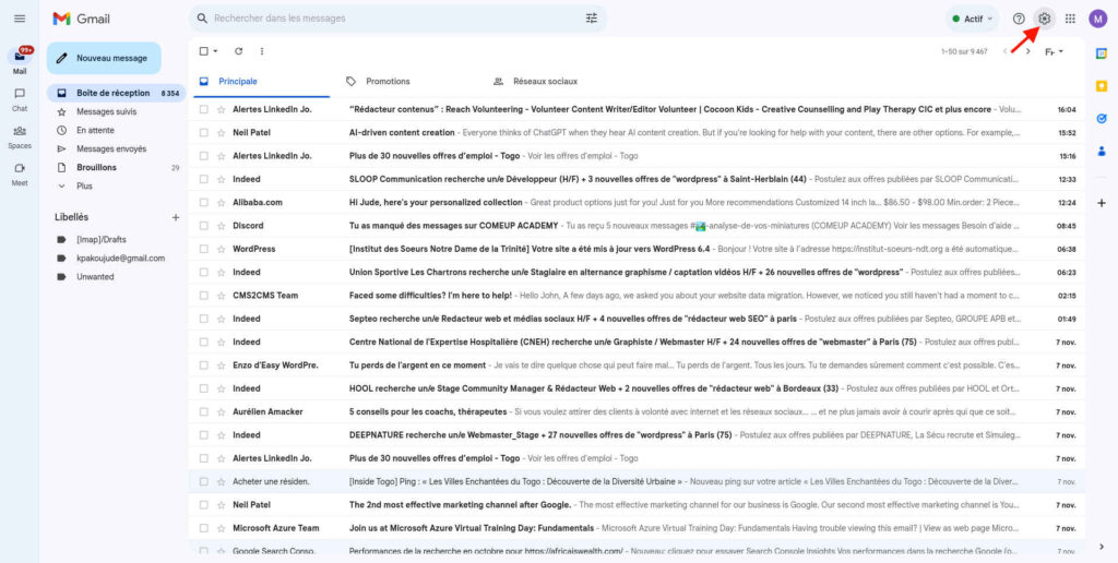 activer une réponse automatique sur Gmail sur votre ordinateur