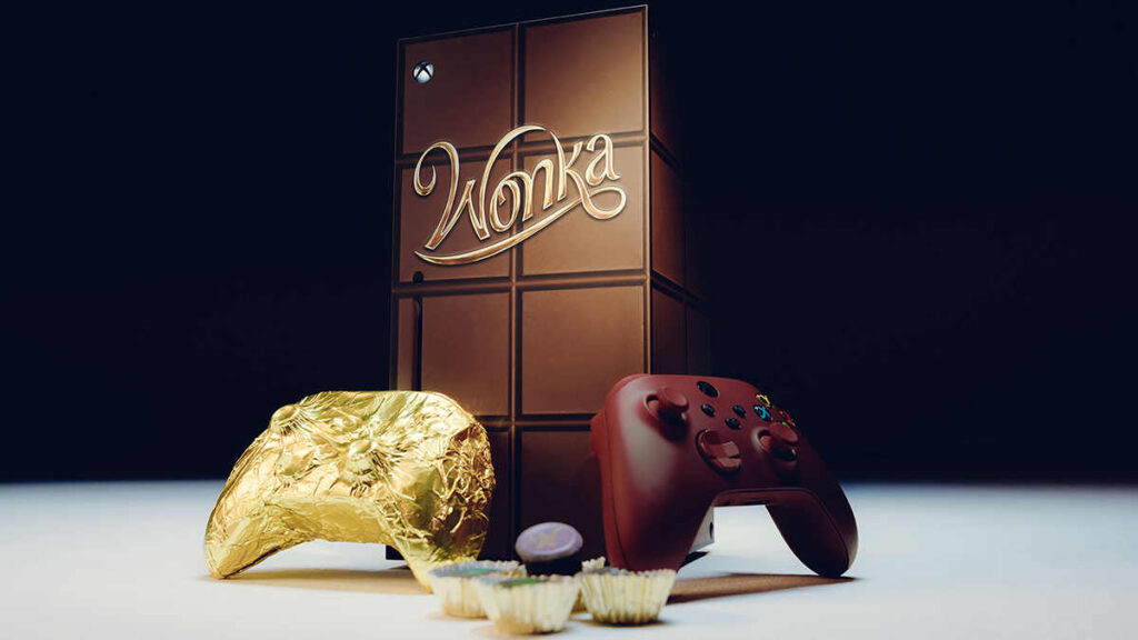 Wonka Microsoft console chocolat