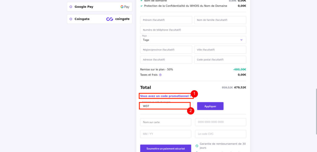 code coupon Hostinger