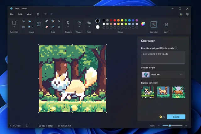 Microsoft générateur images Paint