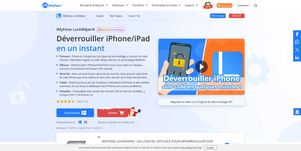 logiciels déverrouillage iPhone bloqué