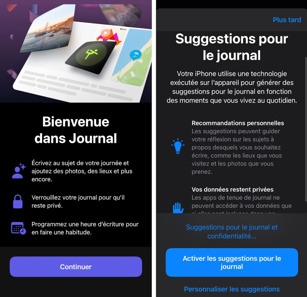 Comment utiliser application Journal